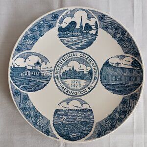 Vintage 10" Plate Barrington RI Bicentennial 1770 1970 Kettlesprings Kilns
